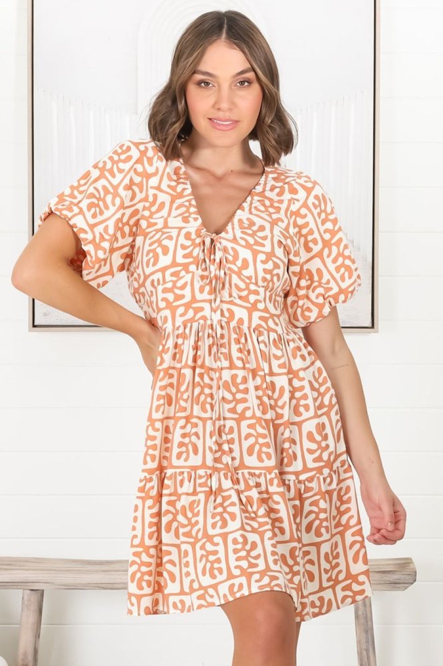 Dresses Salty Crush | Lilly - Davey Mini Dress - Orange