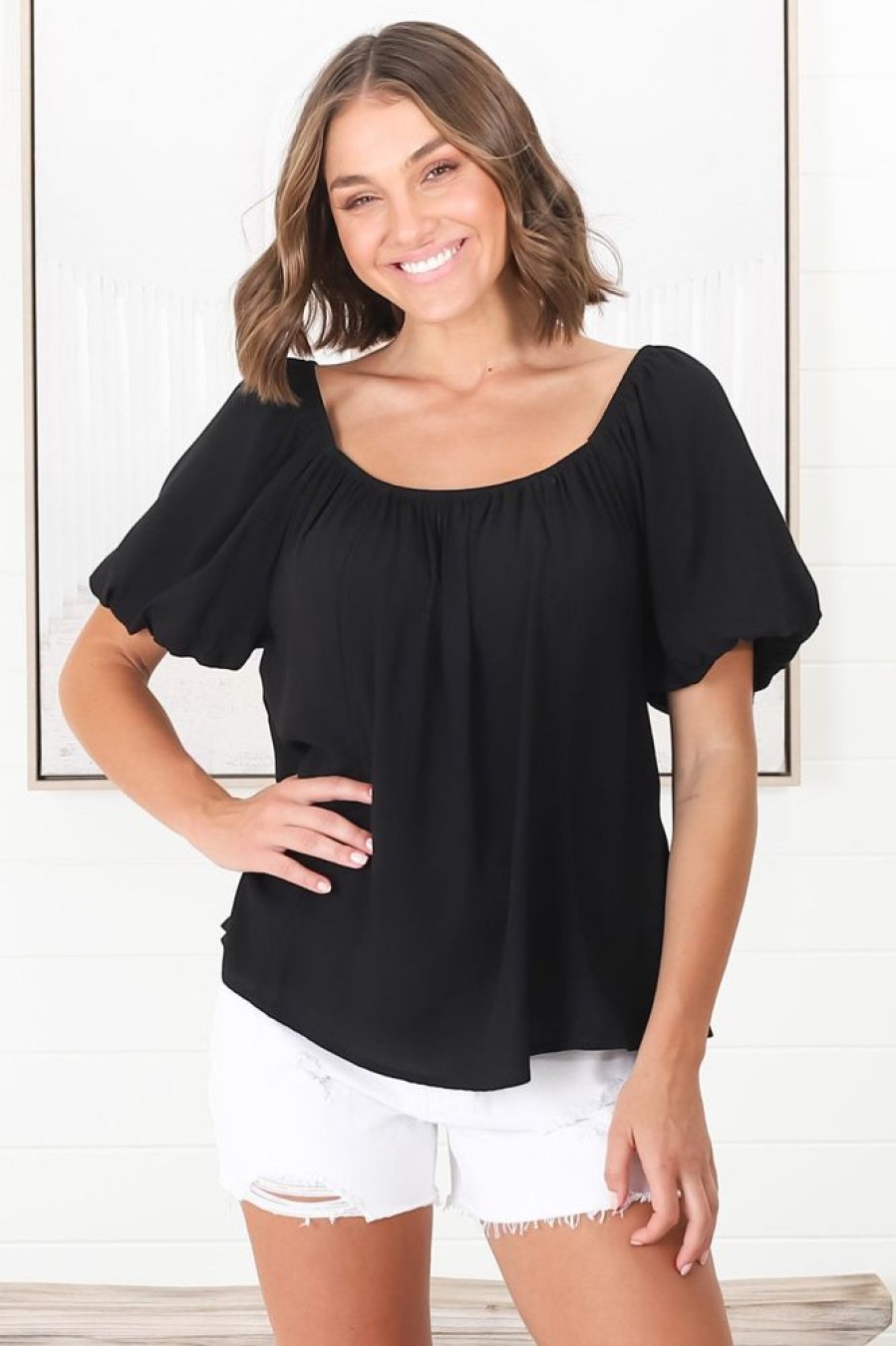 Tops Salty Crush | Bertie Top - Black