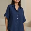 Tops Salty Crush | Darla Shirt - Navy