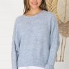 Tops Salty Crush | Joanne Knit Top - Light Denim