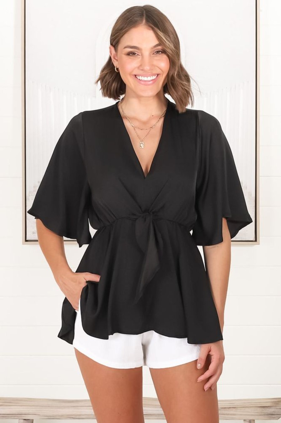 Tops Salty Crush | Vera Top - Black