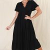 Dresses Salty Crush | Peggy Midi Dress - Black