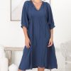 Dresses Salty Crush | Mariah Midi Dress - Navy