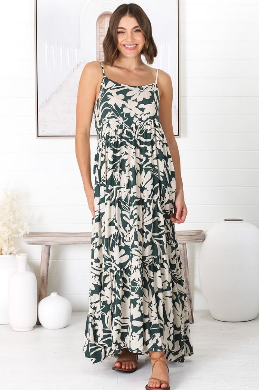 Dresses Salty Crush | Kana - Charis Maxi Dress - Emerald