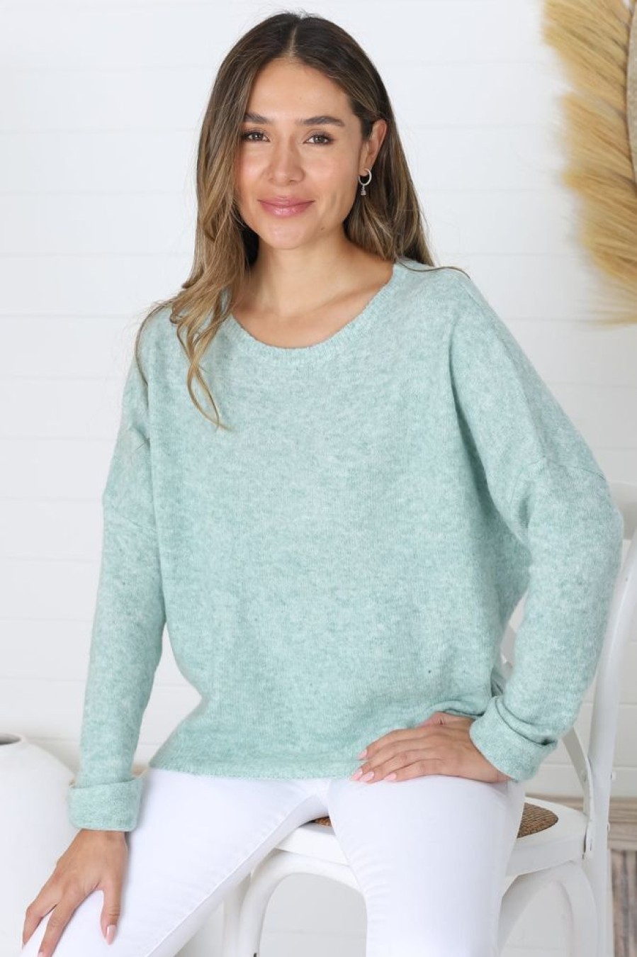 Jackets/Knitwear Salty Crush | Joanne Knit Top - Mint