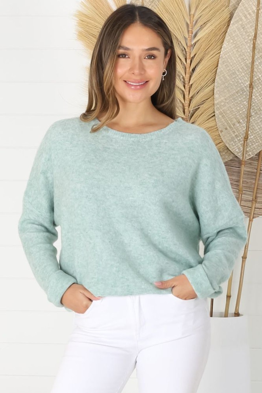 Jackets/Knitwear Salty Crush | Joanne Knit Top - Mint