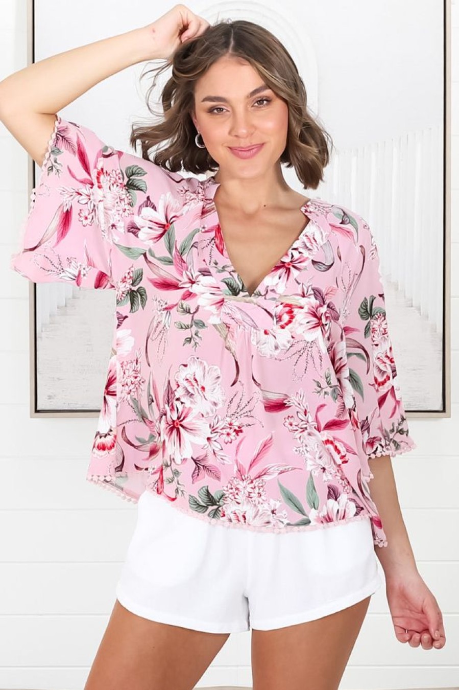 Tops JAASE | Gabriella - Pink Lotus Top