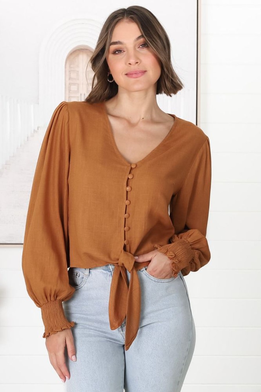 Tops Salty Crush | Amber Top - Rust