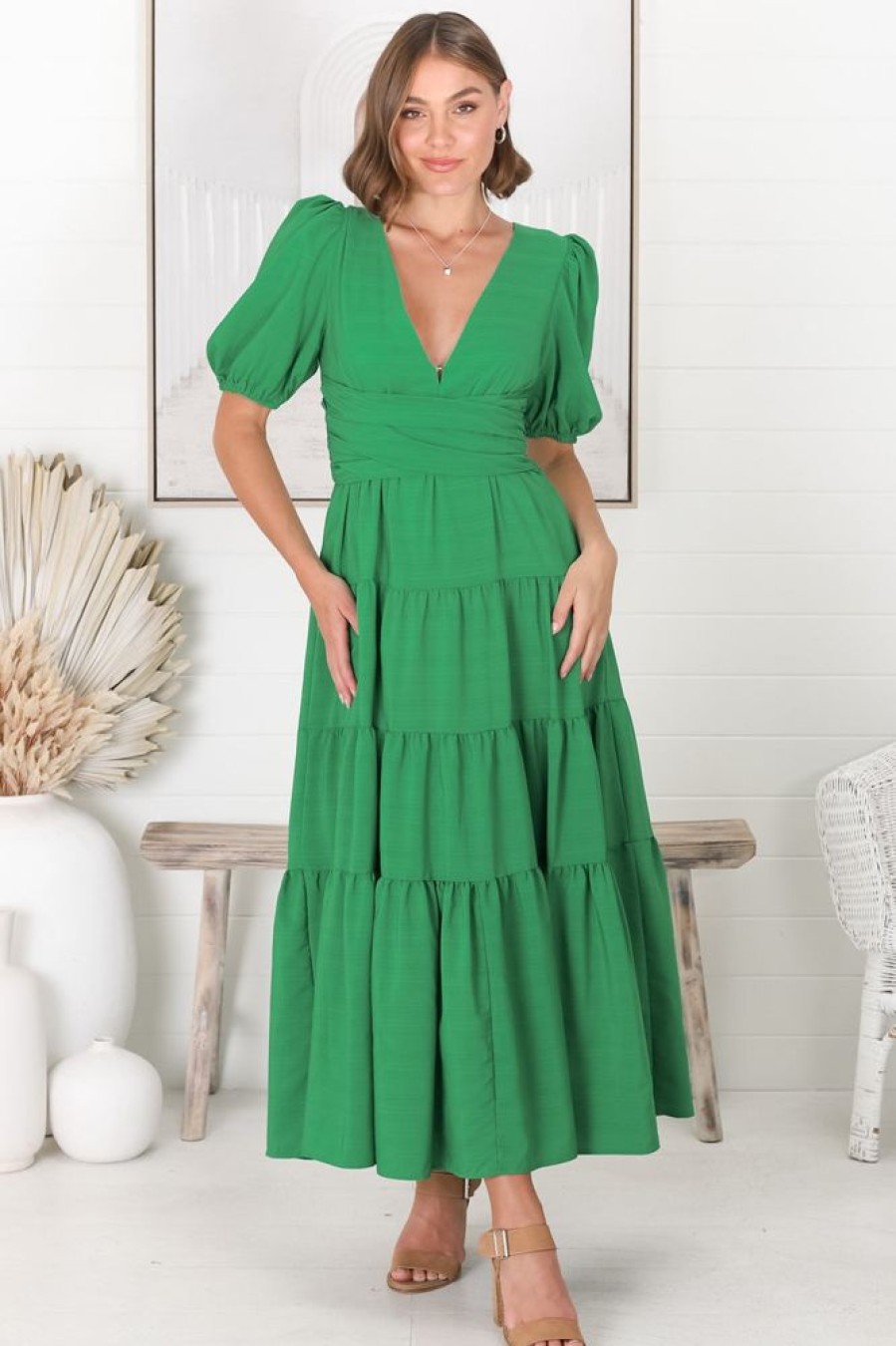 Dresses Salty Crush | Sarelle Midi Dress - Green