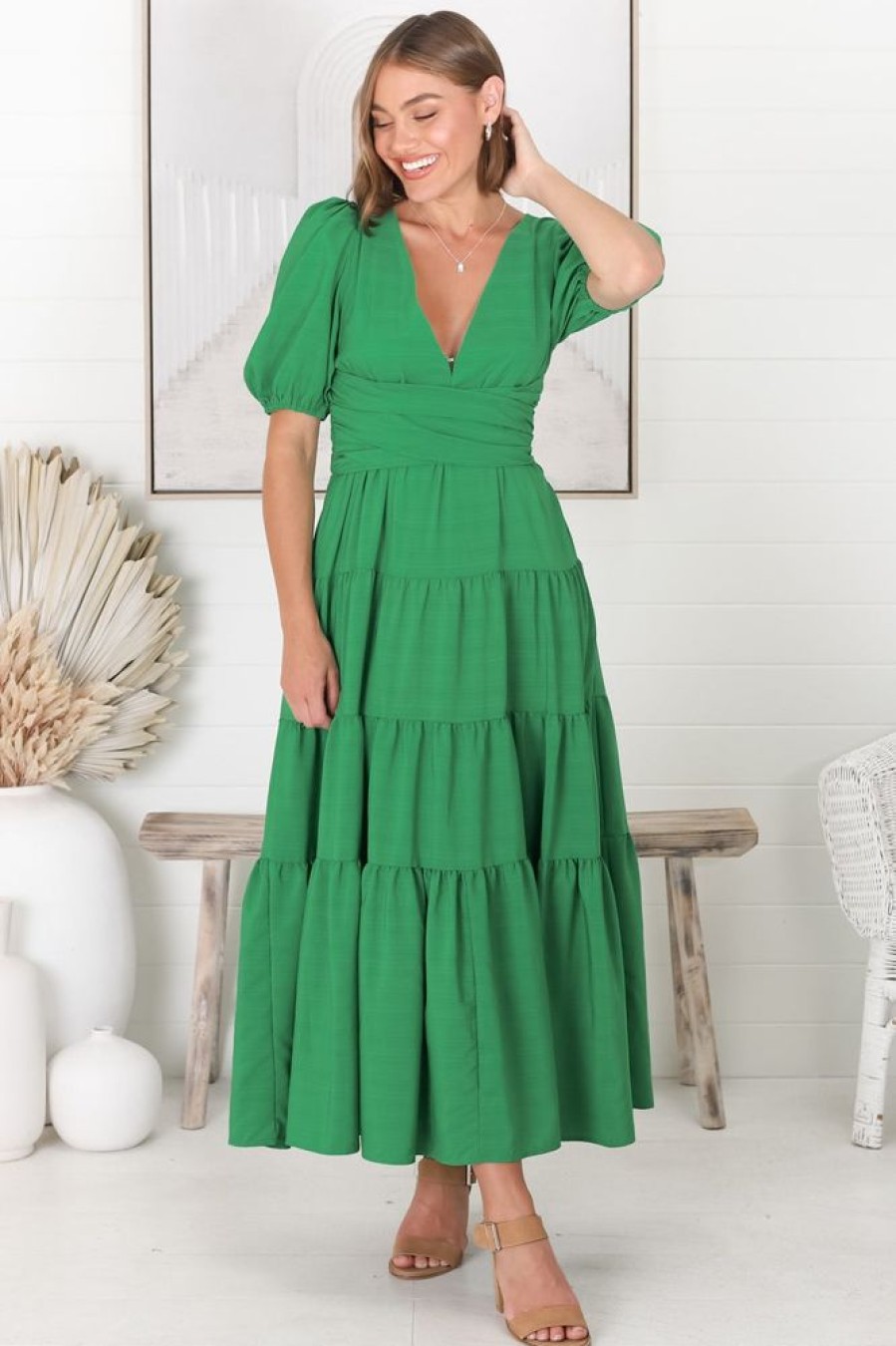 Dresses Salty Crush | Sarelle Midi Dress - Green