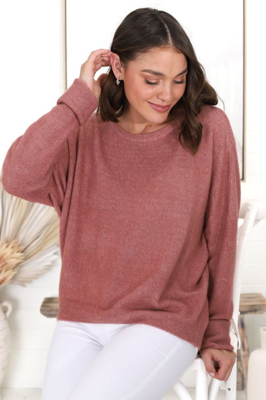 Jackets/Knitwear Salty Crush | Joanne Knit Top - Guava
