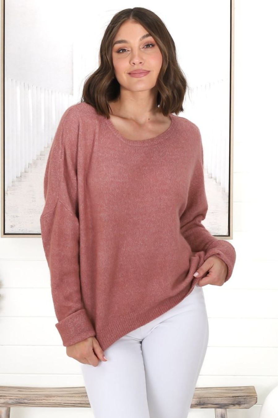 Jackets/Knitwear Salty Crush | Joanne Knit Top - Guava