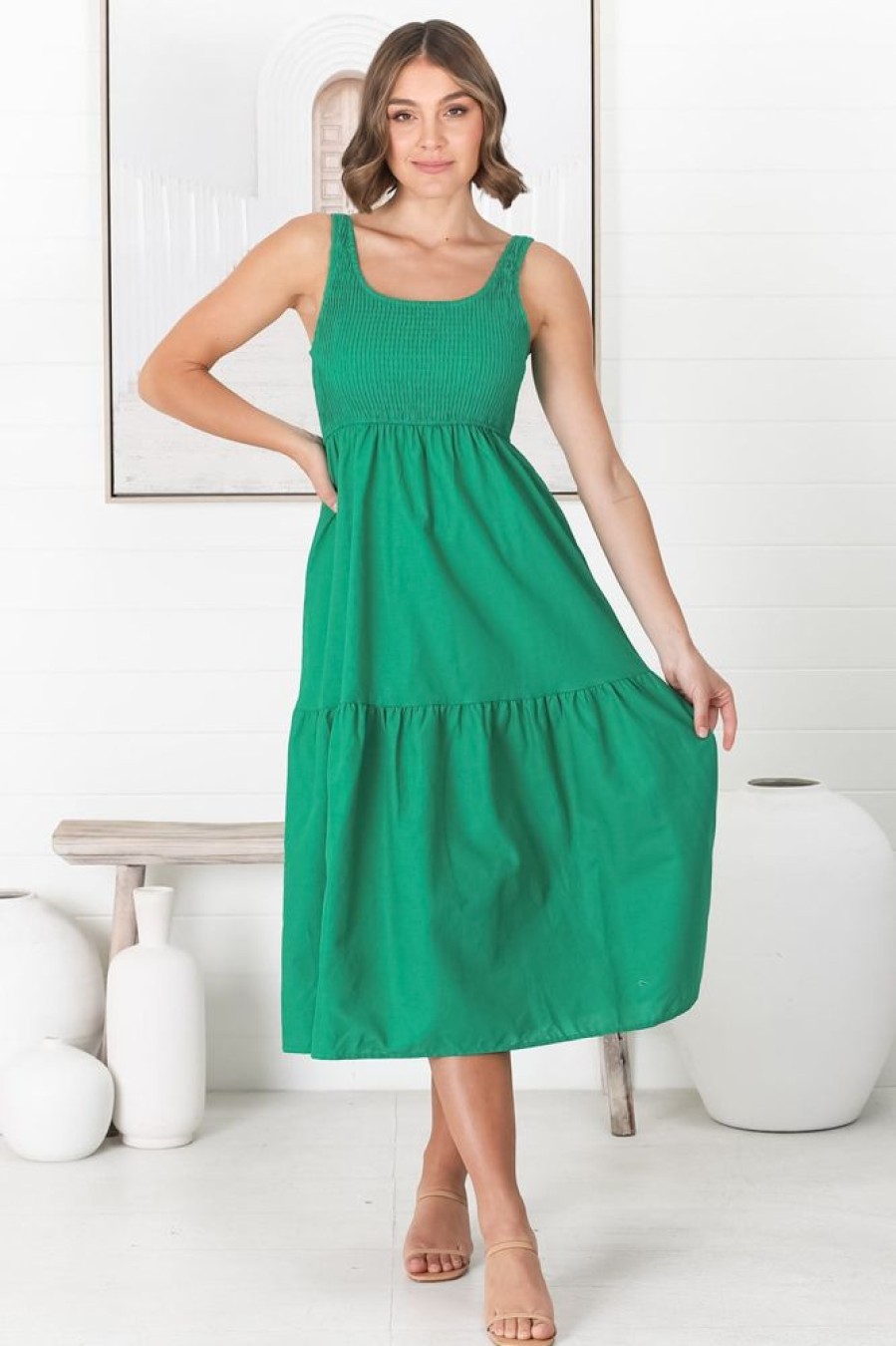 Dresses Salty Crush | Sarlie Midi Dress - Green