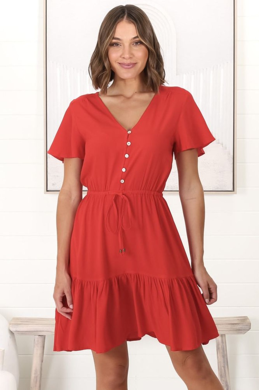 Dresses Salty Crush | Rosane Mini Dress - Red