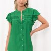 Tops Salty Crush | Helen Blouse - Green