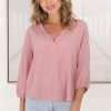 Tops Salty Crush | Brenda Top - Dust Pink