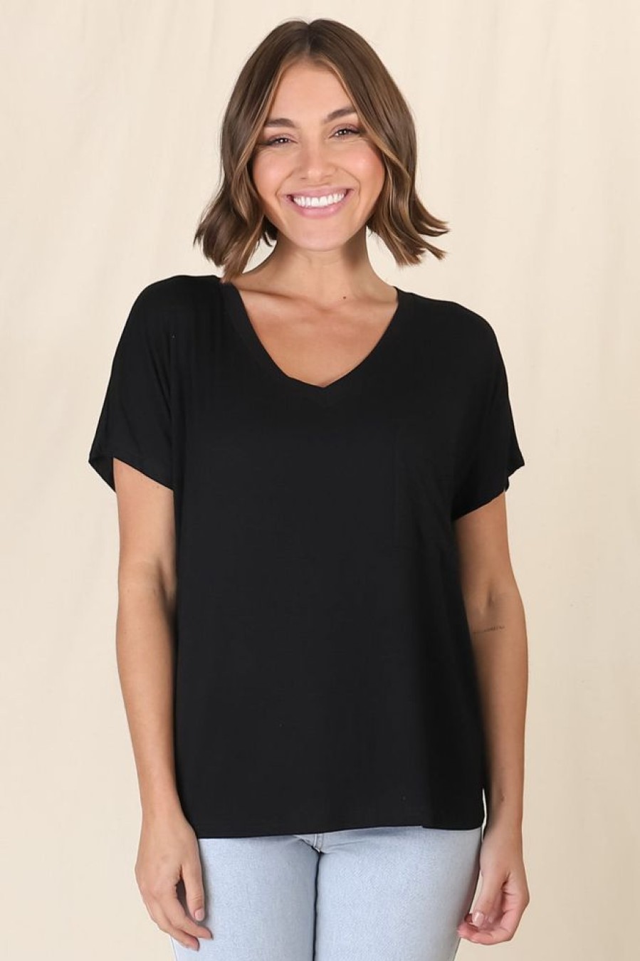 Tops Salty Crush | Rose T-Shirt - Black