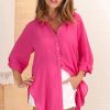 Tops Salty Crush | Beachly Shirt - Hot Pink