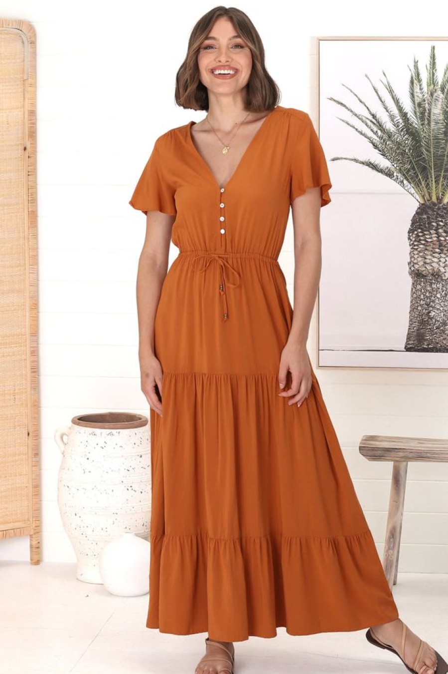 Dresses Salty Crush | Hanna Maxi Dress - Rust