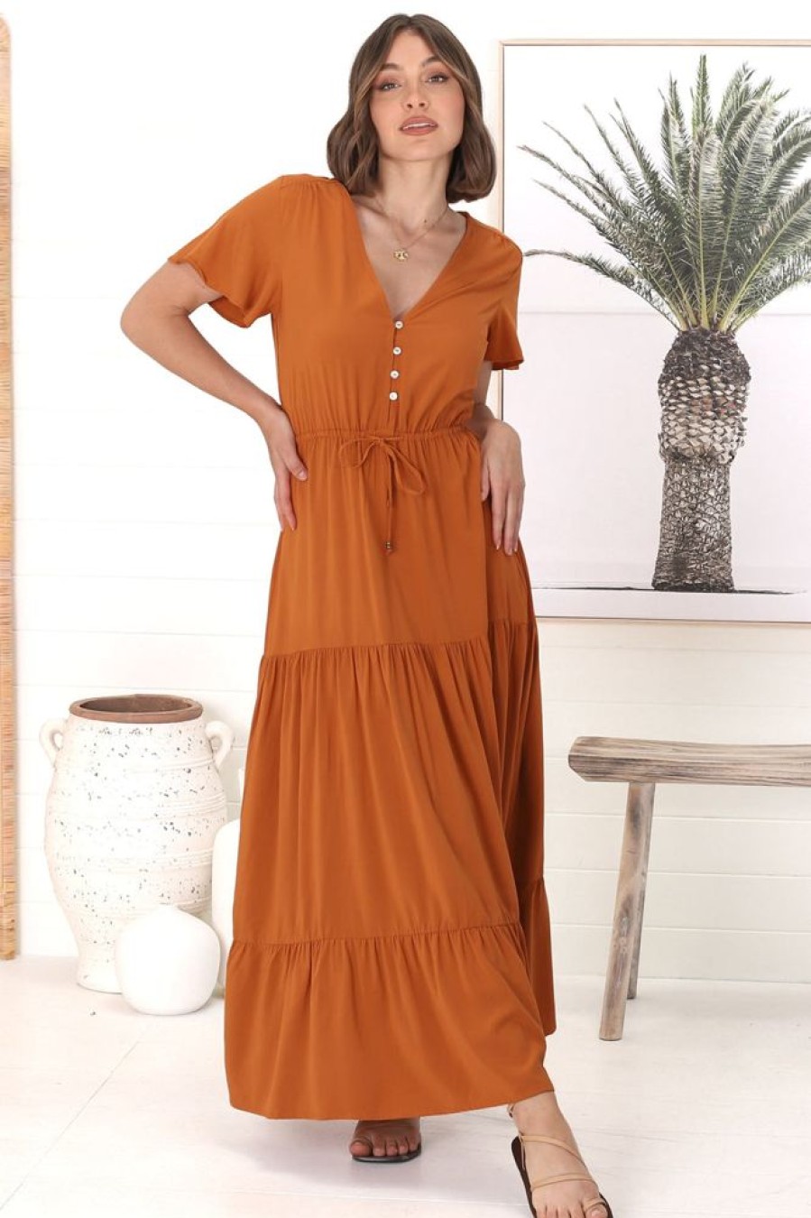 Dresses Salty Crush | Hanna Maxi Dress - Rust