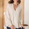 Tops Salty Crush | Nell Linen Top - Oat