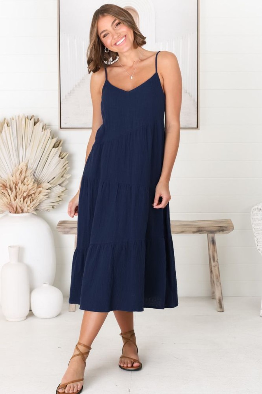 Dresses Salty Crush | Rinley Midi Dress - Navy