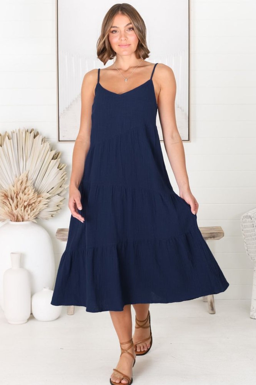 Dresses Salty Crush | Rinley Midi Dress - Navy