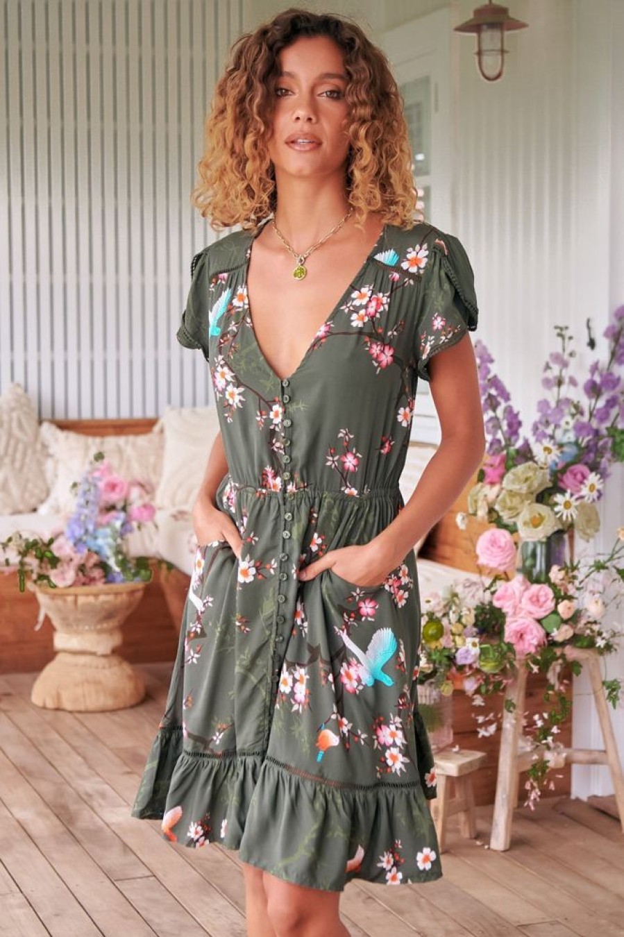 Jaase JAASE | Lizzie - Birds Paradise Mini Dress