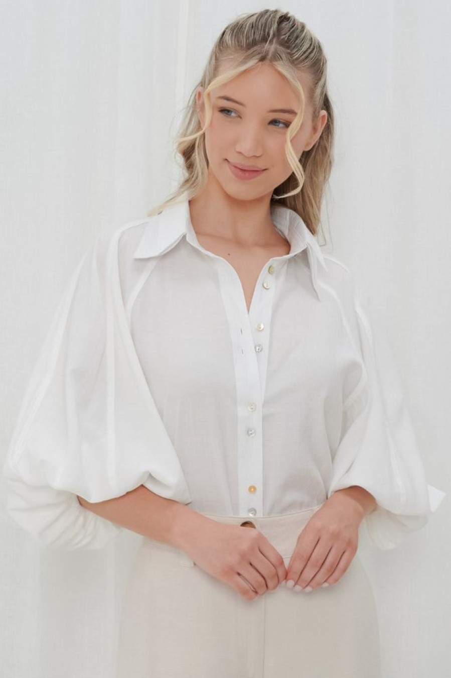 Tops Salty Crush | Marina Blouse - White