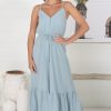 Dresses Salty Crush | Ansel - Livy Linen Maxi Dress - Sky Blue