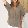 Tops Salty Crush | Shelly Shirt - Khaki