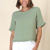 Tops Salty Crush | Adria Top - Sage