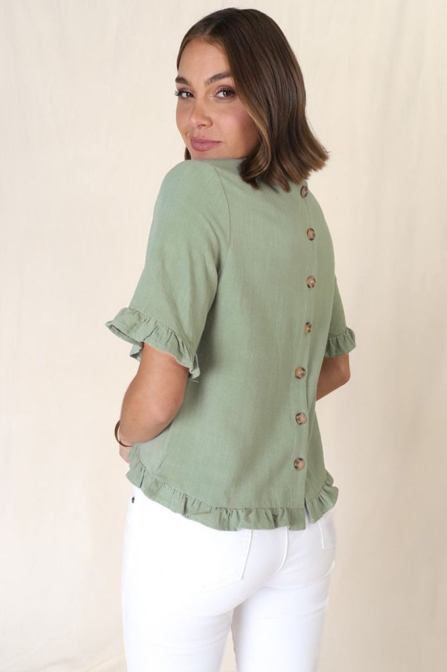 Tops Salty Crush | Adria Top - Sage