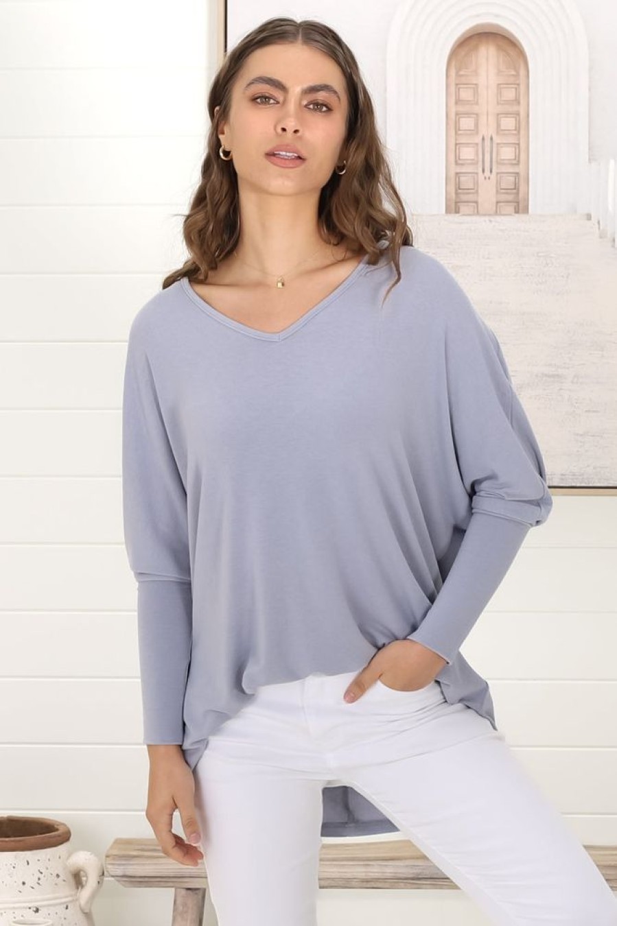 Tops Salty Crush | Verona Top - Grey