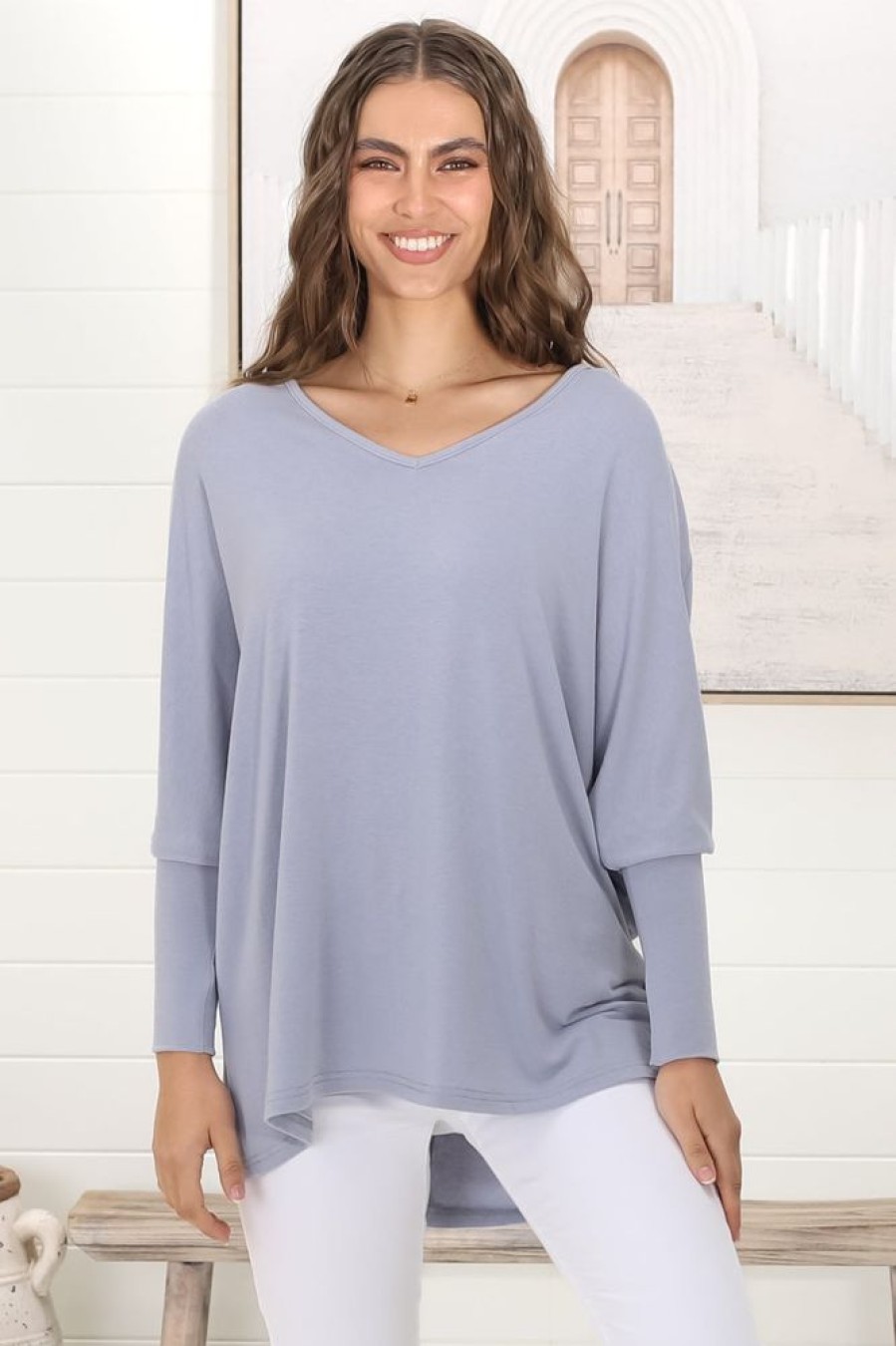 Tops Salty Crush | Verona Top - Grey