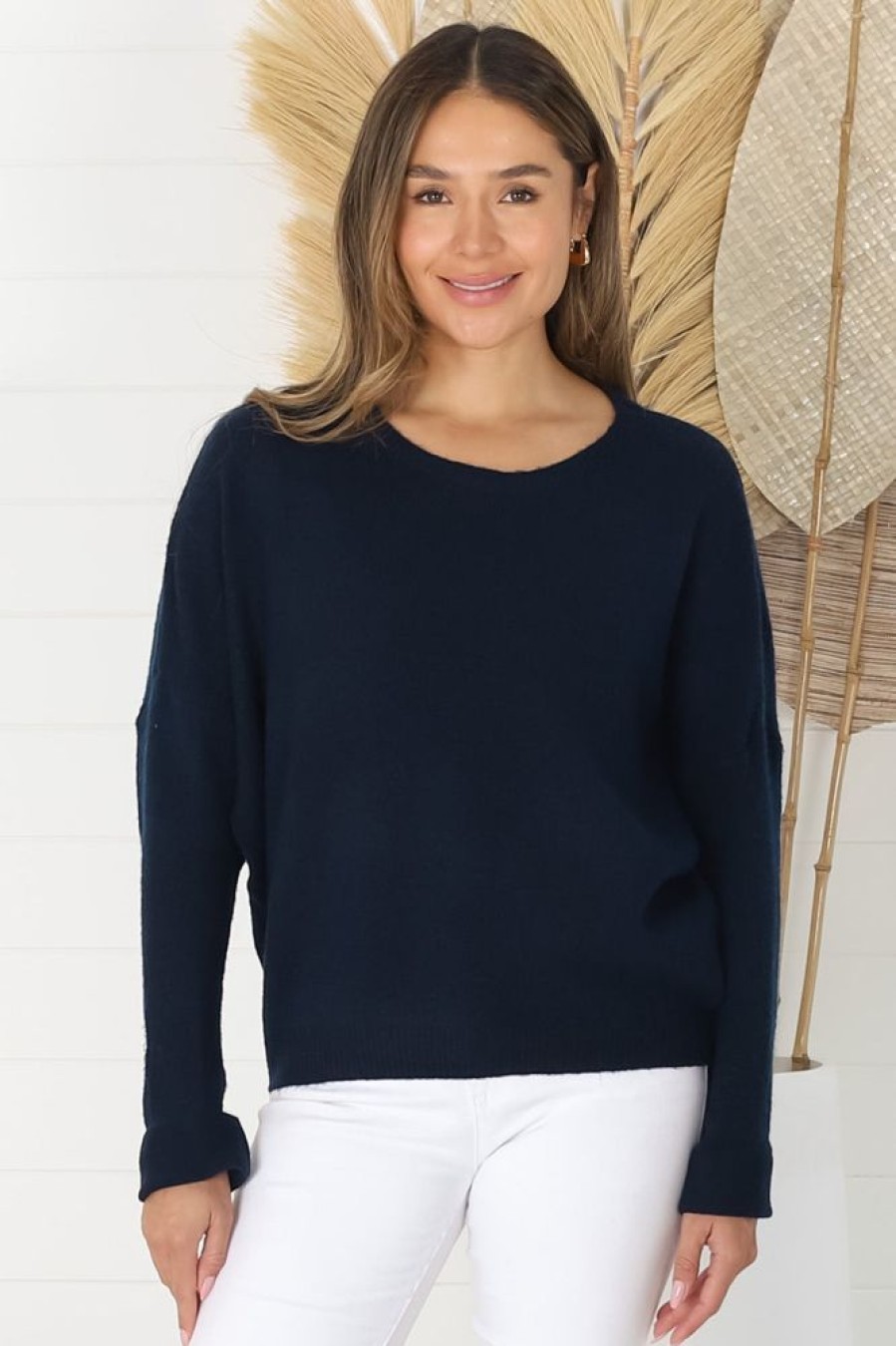Jackets/Knitwear Salty Crush | Joanne Knit Top - Navy
