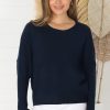 Tops Salty Crush | Joanne Knit Top - Navy