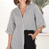 Tops Salty Crush | Beachly Stripe Shirt - Black