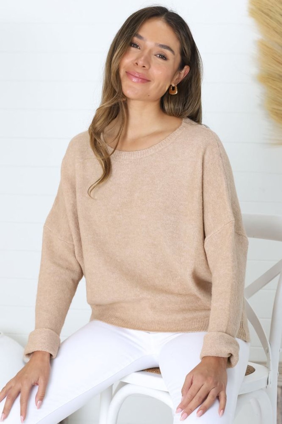 Tops Salty Crush | Joanne Knit Top - Caramel