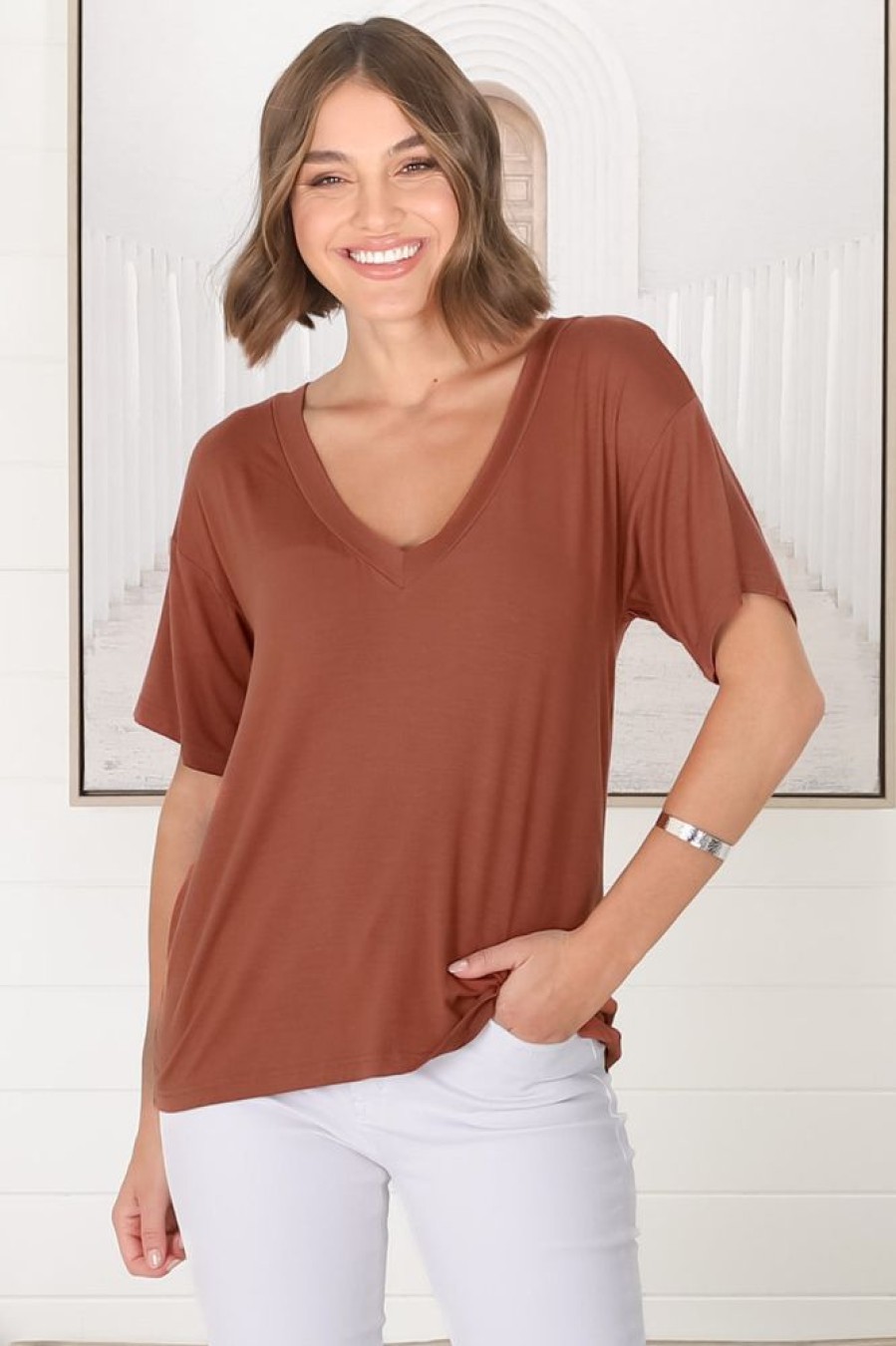 Tops Salty Crush | Madi T-Shirt - Rust