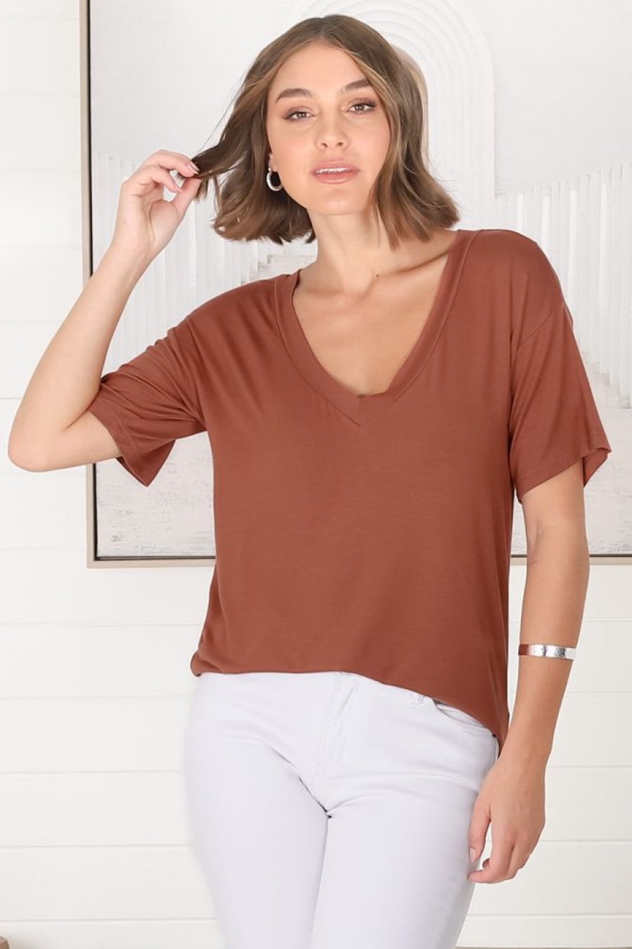 Tops Salty Crush | Madi T-Shirt - Rust