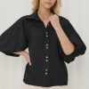 Tops Salty Crush | Marina Blouse - Black