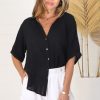 Tops Salty Crush | Shelly Shirt - Black