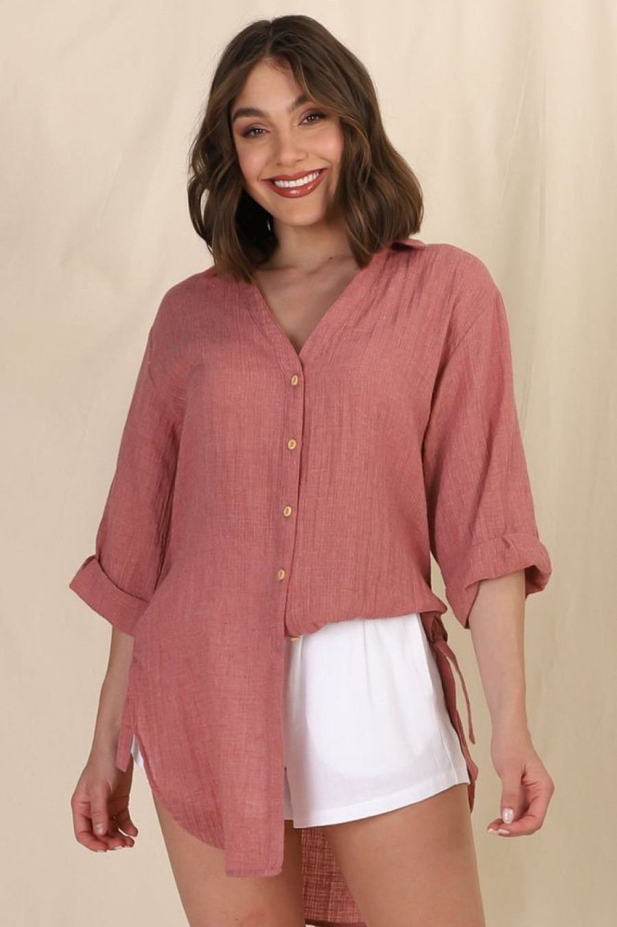 Tops Salty Crush | Beachly Shirt - Coral