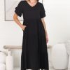 Dresses Salty Crush | Ame Midi Dress - Black