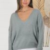 Tops Salty Crush | Carol Knit Top - Dark Grey