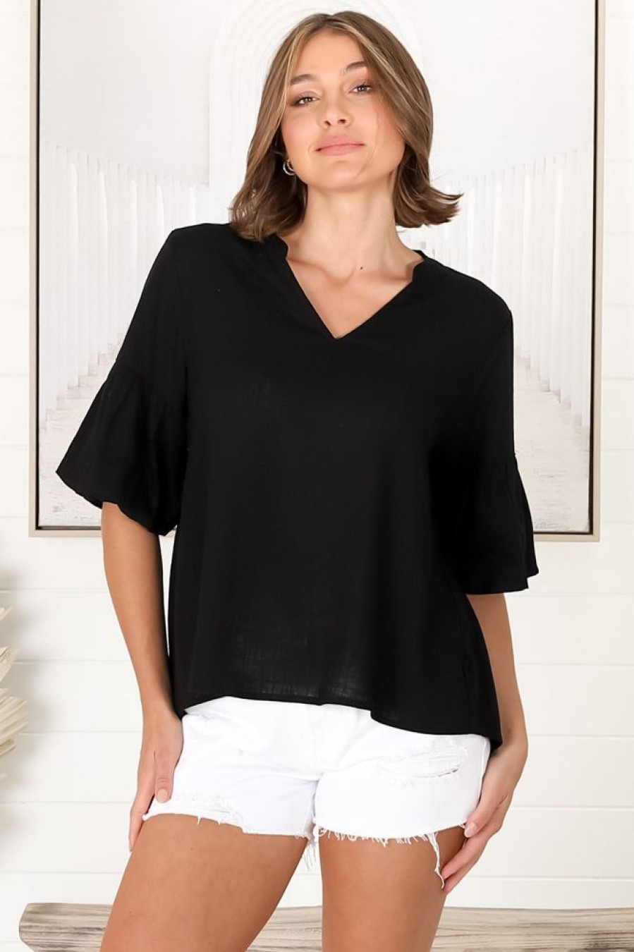 Tops Salty Crush | Melly Top - Black