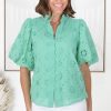 Tops Salty Crush | Fellina Blouse - Mint