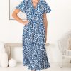 Dresses Salty Crush | Peggy - Davey Midi Dress - Blue