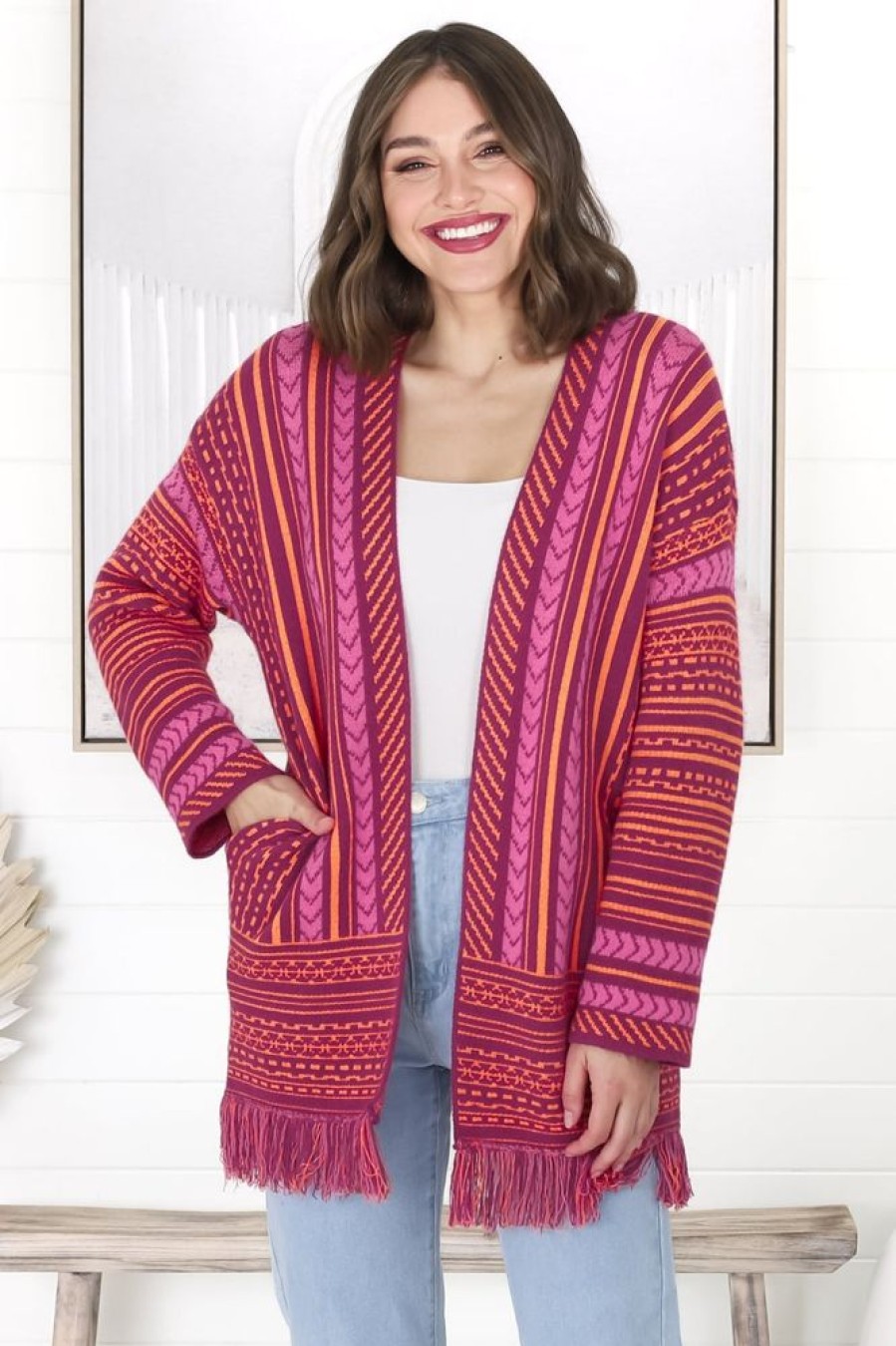 Jackets/Knitwear Salty Crush | Tribe Cardigan - Pink